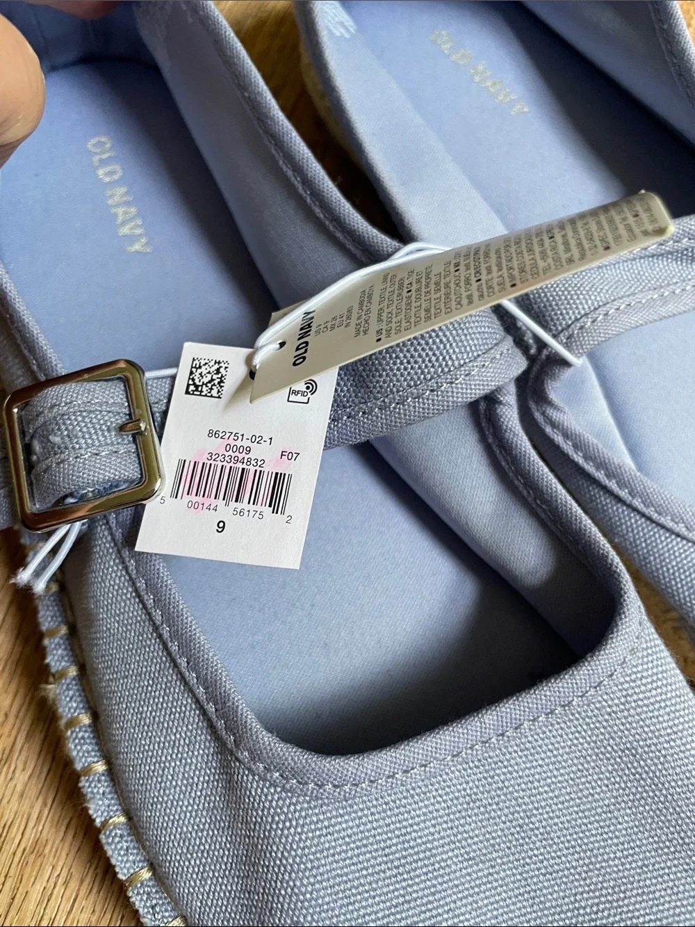 Old Navy Light Blue Canvas Mary Jane Espadrilles